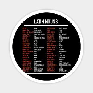 Latin Nouns - Top 46 Most Frequent Latin Words Magnet